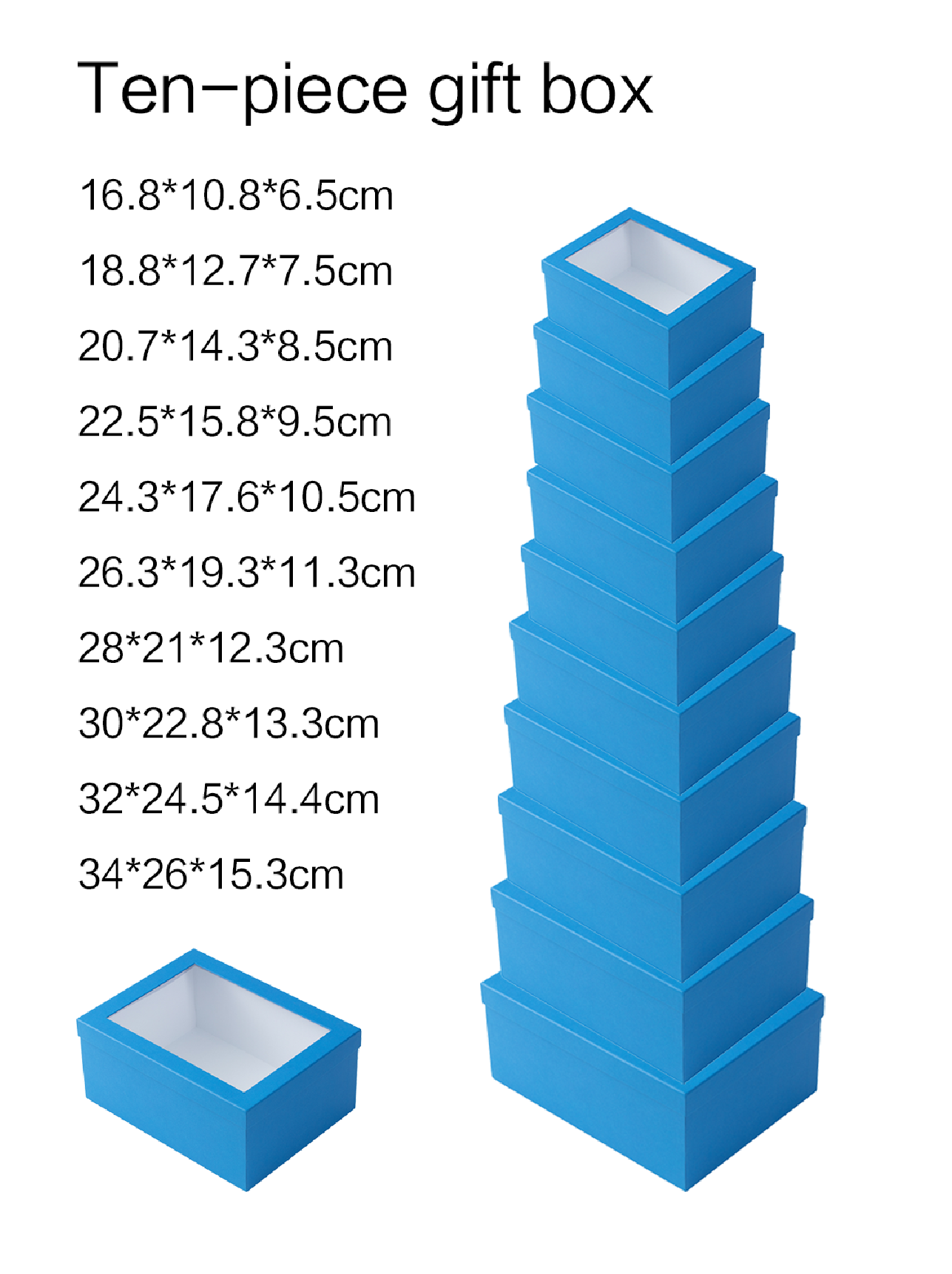 Windowed rectangular ten-piece set