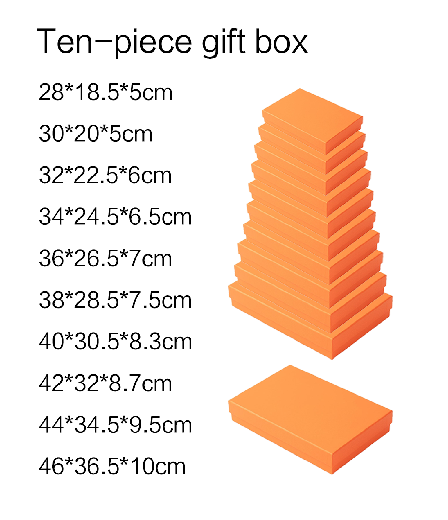 Pearlescent flat rectangular ten-piece set