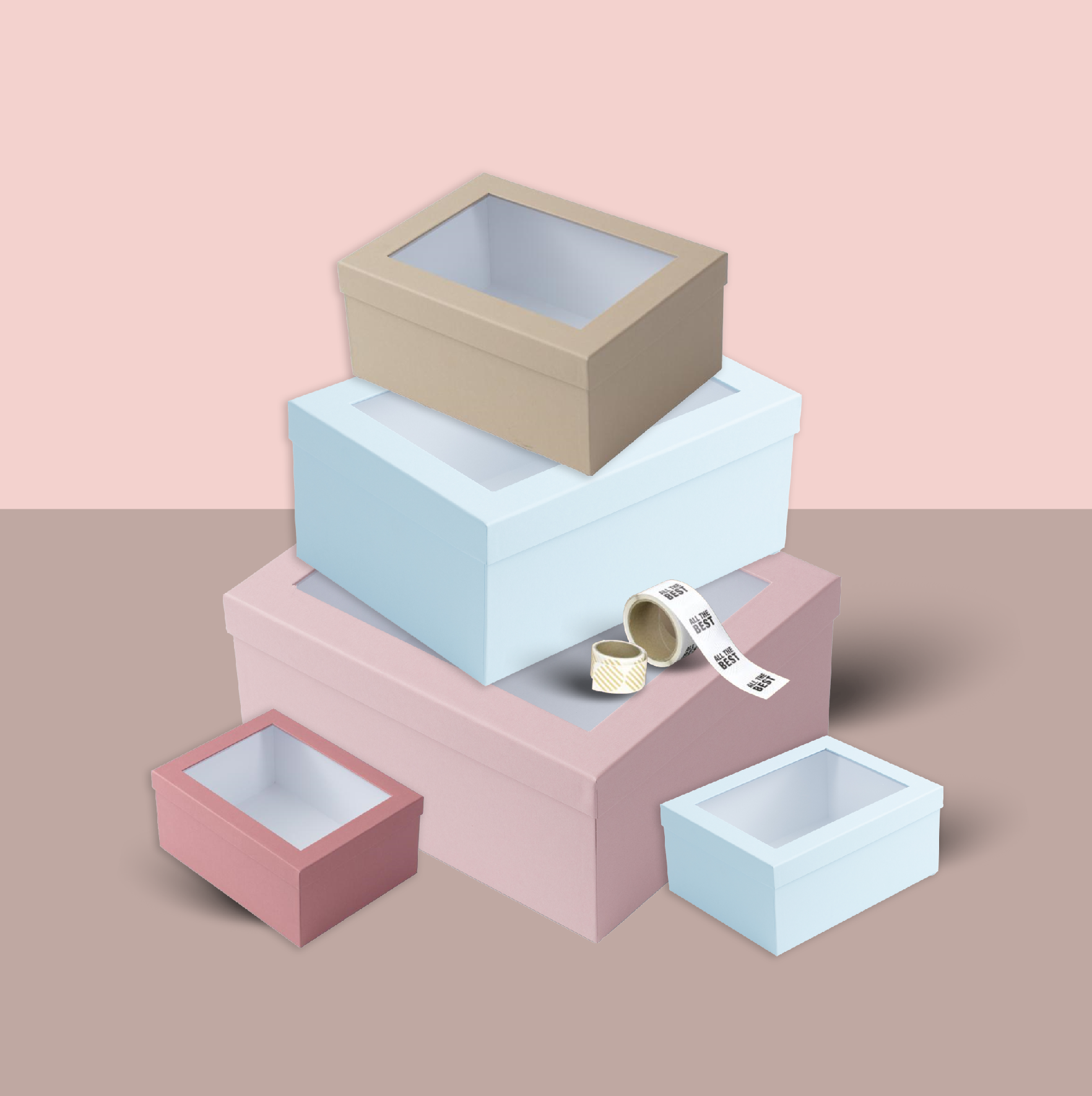 Windowed rectangular ten-piece set