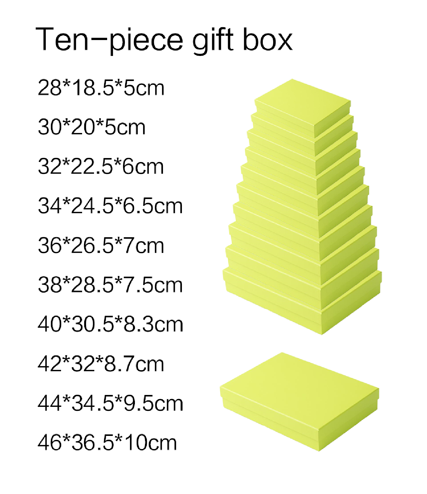 Pearlescent flat rectangular ten-piece set