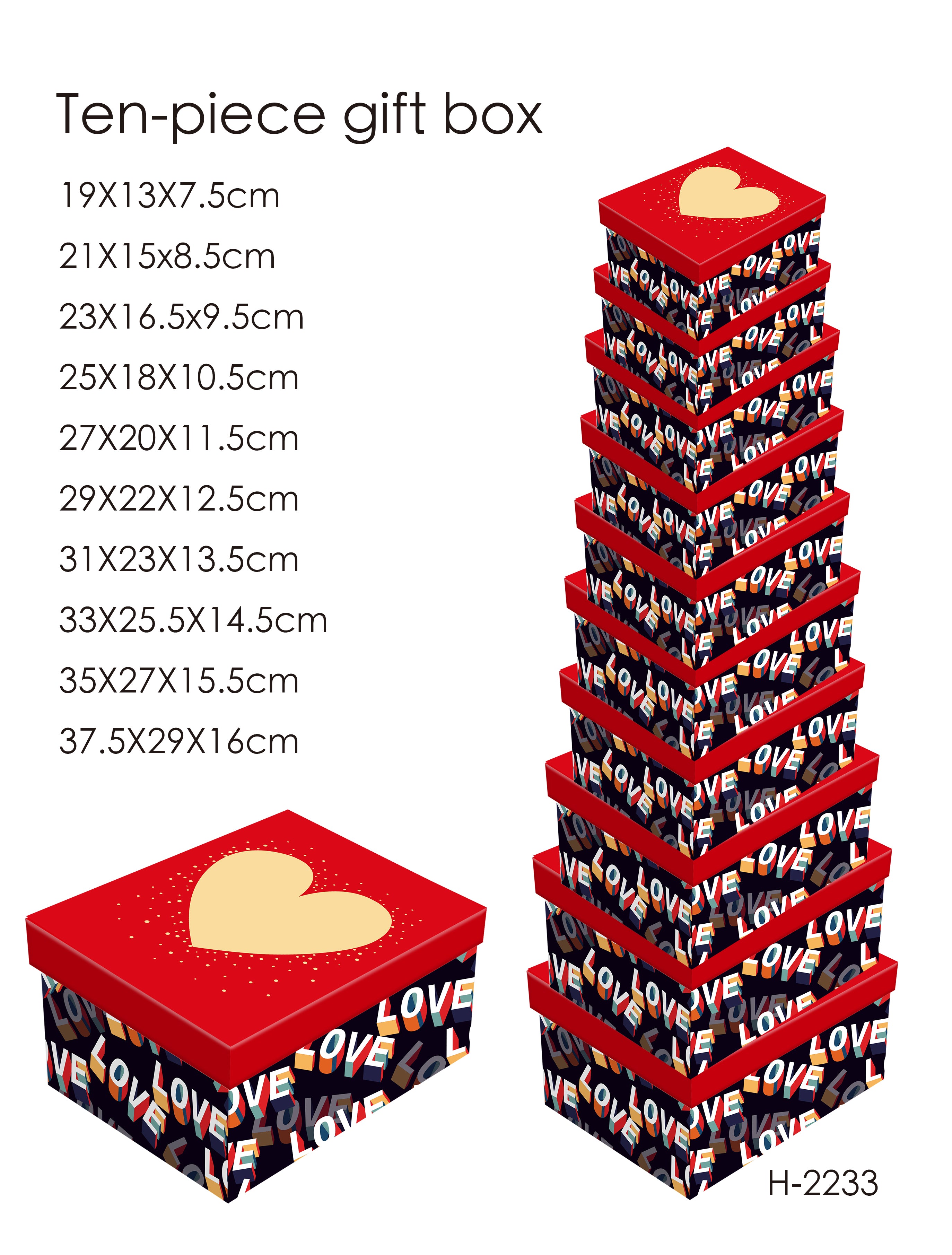 Valentine's Day Series 10-piece Folding Box
