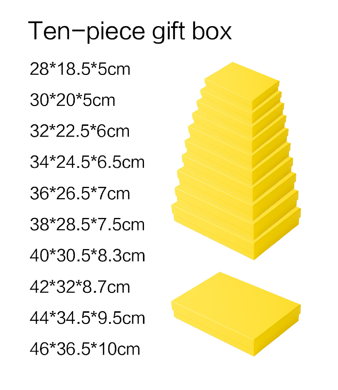 Pearlescent flat rectangular ten-piece set