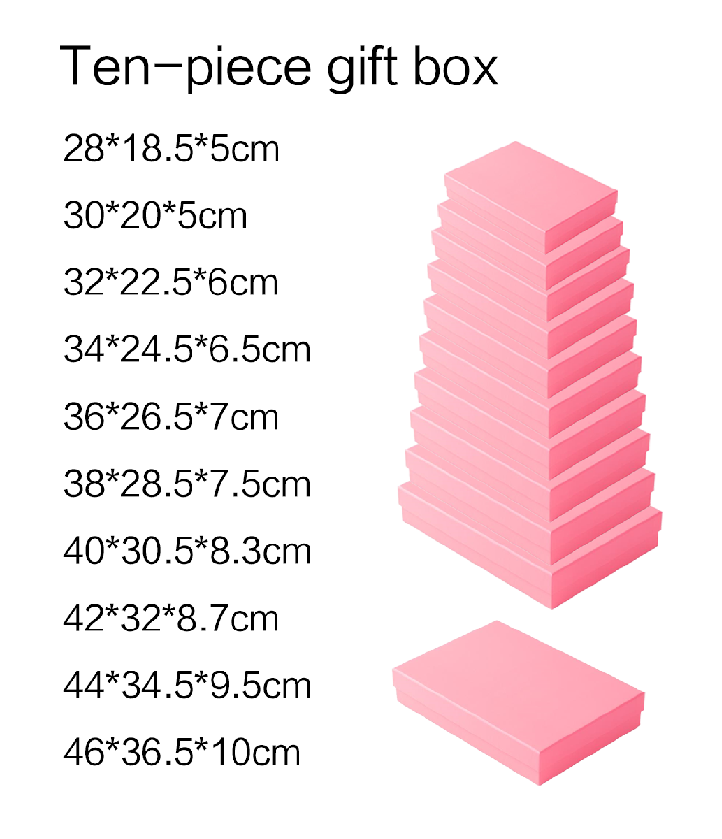 Pearlescent flat rectangular ten-piece set