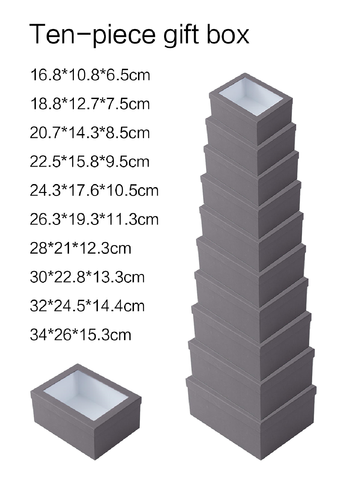 Windowed rectangular ten-piece set