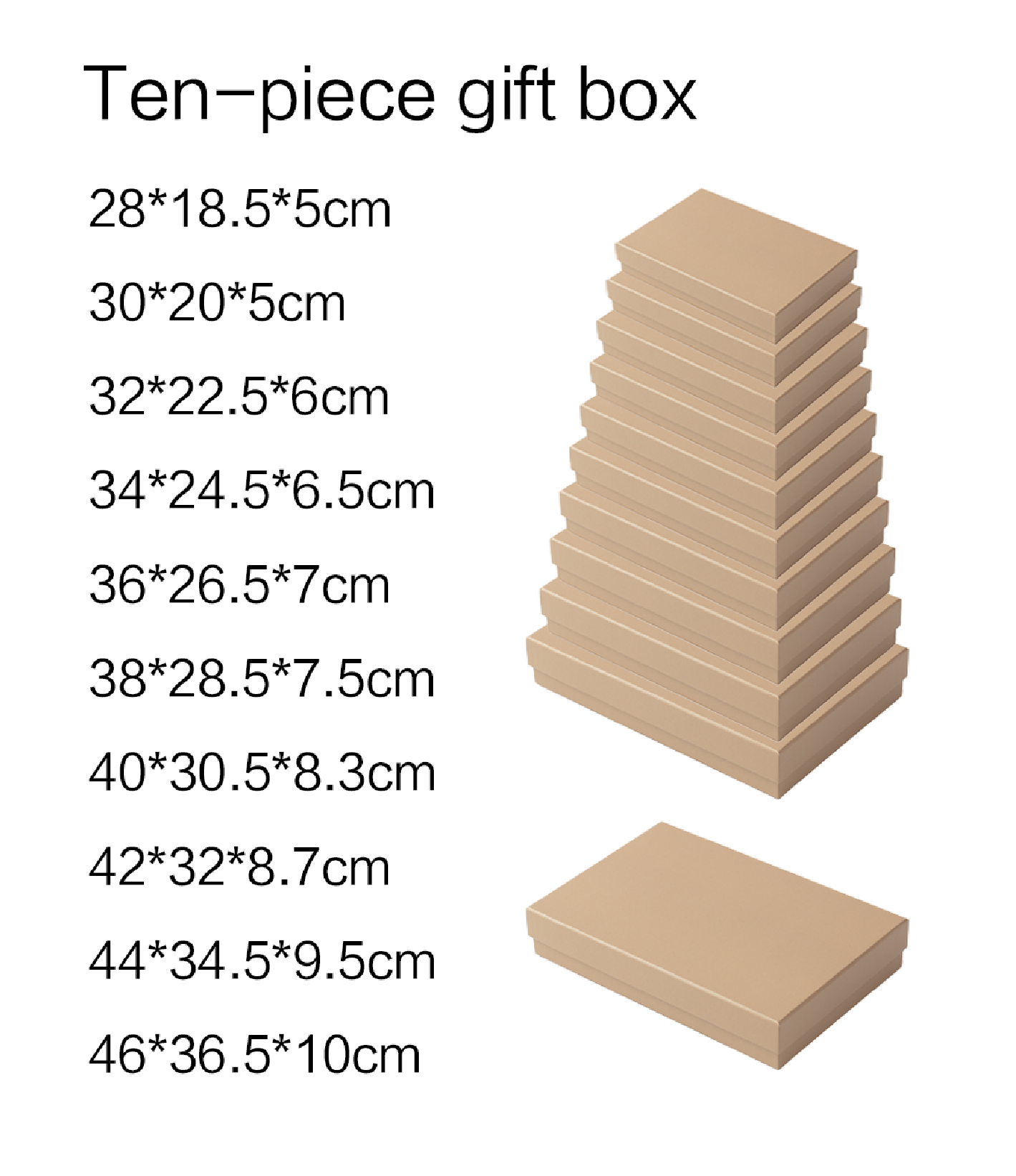 Pearlescent flat rectangular ten-piece set
