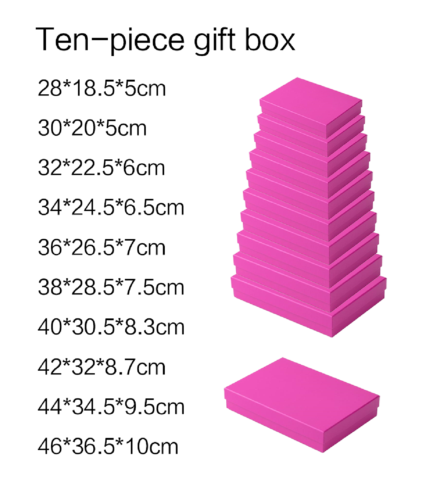 Pearlescent flat rectangular ten-piece set