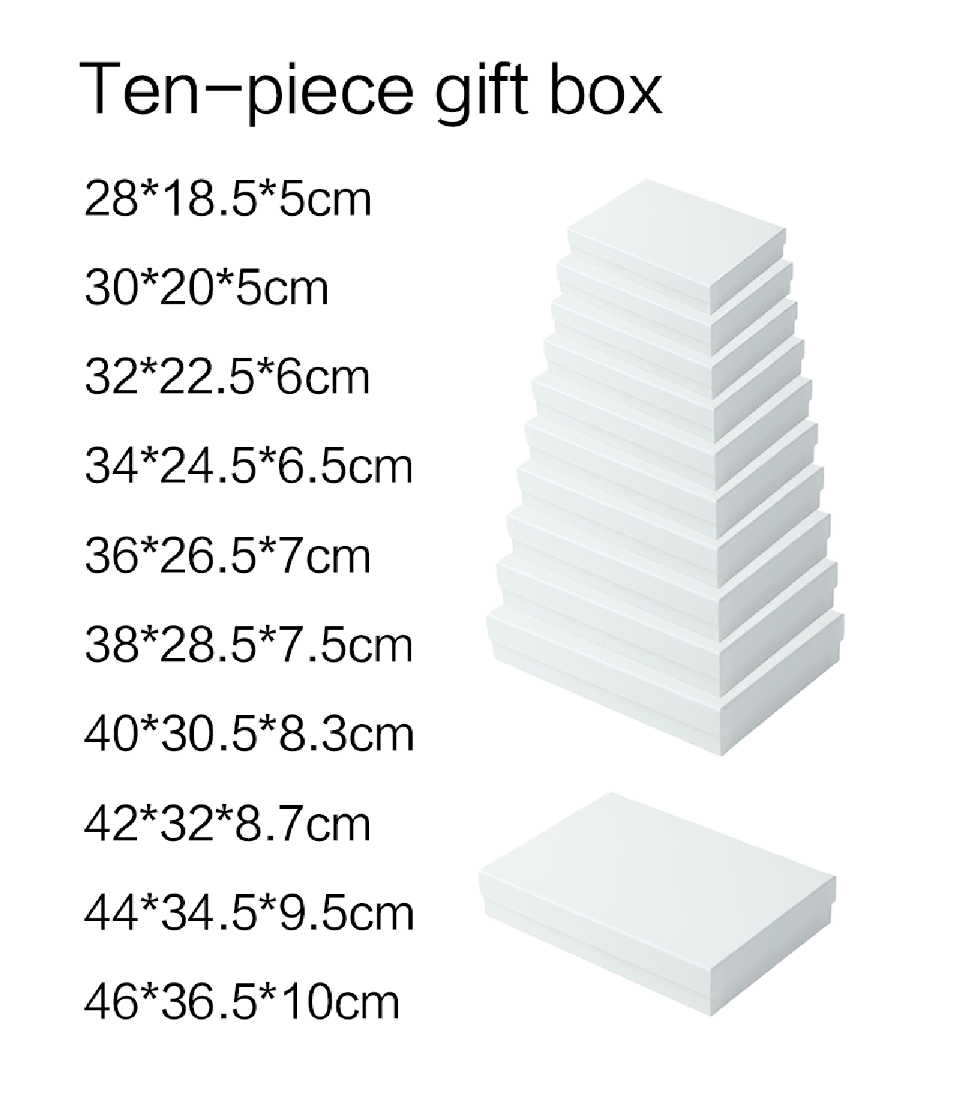 Pearlescent flat rectangular ten-piece set