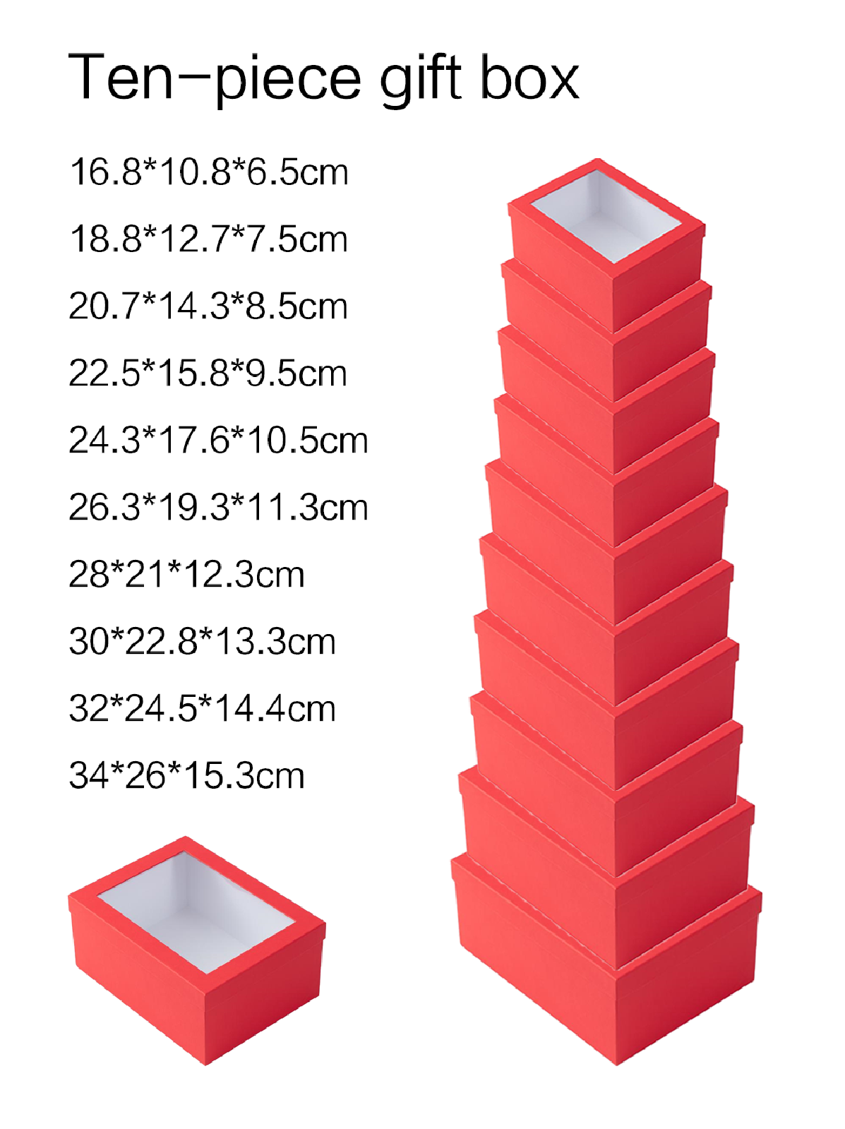 Windowed rectangular ten-piece set